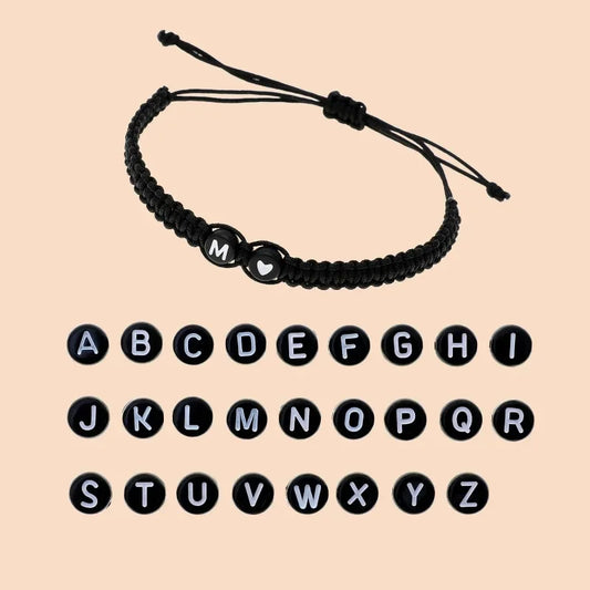 26 Letters Initial Heart Braided Bracelets